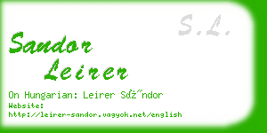 sandor leirer business card